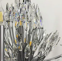 Кришталева срібна люстра репліка Lily Buds на 6 ріжків-підсвічників Line.F MD 8058-6 Satin - мініатюра 2