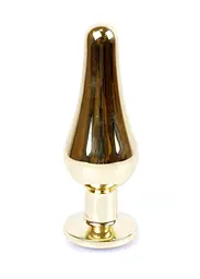 Металева анальна пробка з кристалом Boss Jewellery Gold Butt Plug Light 9.5 см (блакитний) - мініатюра 8