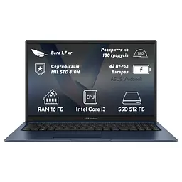 Ноутбук ASUS Vivobook 15 X1504VA-BQ499 (90NB10J1-M00PH0) - мініатюра 7