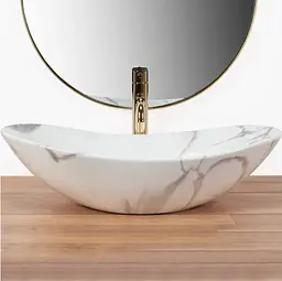 Умивальник Rea Royal 36x60,5 marmo shiny (REA-U8009), Матова - мініатюра 3
