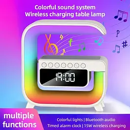 Настільна лампа G3 Mini з Bluetooth колонкою, будильником і бездротовою зарядкою 15 Вт - мініатюра 7