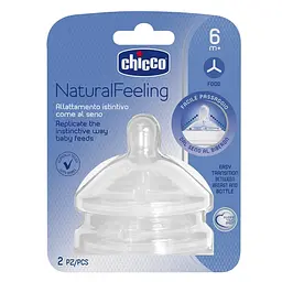Соска силіконова Chicco Natural Feeling, для каш, 6м +, 2 шт. (81057.20) - мініатюра 2