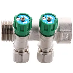 Колектор вентильний з фітингом Koer KR.1124-2 1"x2 ways KR2832 - мініатюра 4