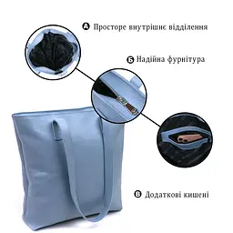 Сучасна жіноча сумка-шоппер Shvigel 16361 блакитна - мініатюра 4