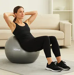 Фітбол York Fitness 75см сірий + насос - мініатюра 6