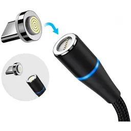 Дата кабель USB 2.0 AM to Lightning + Micro 5P + USB-C 1.0m Magnetic ColorWay (CW-CBUU038-BK) - мініатюра 4