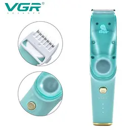Безшумна машинка для стрижки дітей та немовлят VGR Baby V-151, Бездротовий тример 3 насадки з витяжкою - мініатюра 4