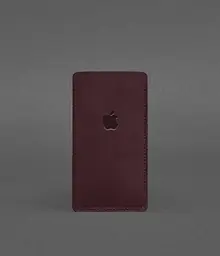Шкіряний чохол для iPhone 12 Бордовий Crazy Horse - мініатюра 2