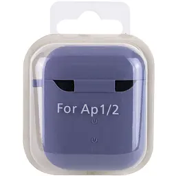 Силіконовий футляр з мікрофіброю для навушників Airpods 1/2 Сірий / Lavender Gray - мініатюра 6