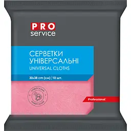 Серветки для прибирання PRO service віскозні рожеві 10 шт. (4823071658545)