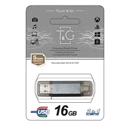 Флеш накопичувач USB 16Gb T&G Star TG009TC, Silver, Type-C / USB 2.0 (TG009TC-16GSL) - мініатюра 2