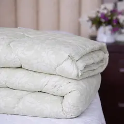 Ковдра Ecotton двоспальна 172х205 см вовняна стьогана бязь Орнамент 6644 white (21834)