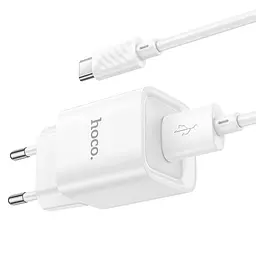 МЗП Hoco C145A Charm QC3.0 18W (1USB-A) + кабель USB to Type-C White - мініатюра 5