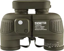 Бінокль морський Admiral 7x50 Military floating compass reticle Зелений - мініатюра 5