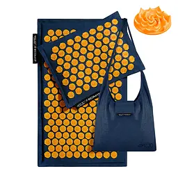 Килимок акупунктурний 4FIZJO Eco Mat Аплікатор Кузнєцова з подушкою 68 x 42 см Navy Blue/Orange 4FJ0229 (P-5907739312143) - мініатюра 2