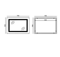 Дзеркало Mixxus WARM MR02-70x50 з LED Touch, Anti-fog, димером, регулюванням яскравості, годинником (MI6668) - мініатюра 6