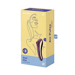Вакуумний кліторальний стимулятор з вібрацією Satisfyer Dual Kiss фіолетовий - мініатюра 6