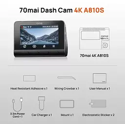 Відеореєстратор 70mai HDR Dash Cam 4K A810S - мініатюра 4