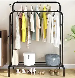 Подвійна стійка для одягу чорного кольору Double floor Hanger - мініатюра 6