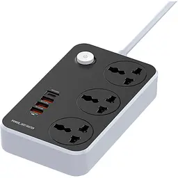 Мережевий подовжувач ColorWay 3 розетки + 4 USB QC3.0&PD Black (CW-CHU34PDB)