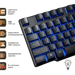 Клавіатура дротова Frime Firefly II Black USB (FLK19110) - мініатюра 7