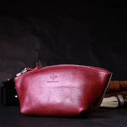 Зручна жіноча шкіряна косметичка Grande Pelle 16792 бордовий - мініатюра 9