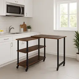 Стіл L-подібний Costway King обертовий в стилі Loft - мініатюра 1
