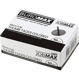Кнопки кольорові Buromax Jobmax 50 шт. (BM.5106)