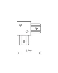 З'єднувач кутовий Nowodvorski 8971 Profile Recessed L-connector IP20 чорний - мініатюра 2