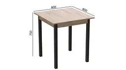 Стіл кухонний Ferrum-decor Дієго 75x80x80 Чорний ДСП Сан-Марино 16мм (FRD-105655) - мініатюра 3