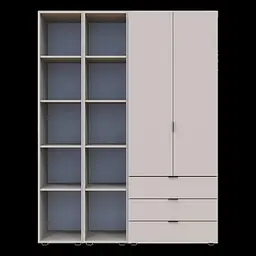 Розпашна Шафа для одягу Doros Гелар з 2 Етажерками Кашемір 2 ДСП 153.9х49.5х203.4 (80737644) - мініатюра 14