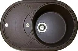 Кухонна мийка Adamant SHELL коричнева 770x495x200 мм, з крилом 77 см - мініатюра 1