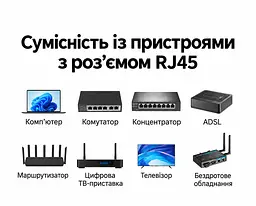 З’єднувач мережевих кабелів UGREEN NW261 Ethernet з двома гніздами RJ45 до 10 Гбіт/с без окремого живлення з металевим екрануванням з позолоченими контактами темно-сірий (15117) - мініатюра 12