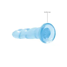Фалоімітатор RealRock Crystal Clear 7", 18 см (блакитний) - мініатюра 3