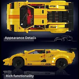 Конструктор машина на радіокеруванні Mould King Lamborghini Countach машинка ламборгіні  1384 деталей - мініатюра 6