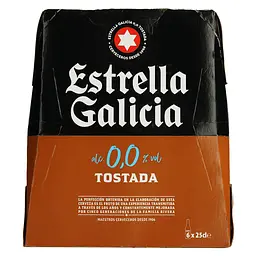 Упаковка пива Estrella Galicia Tostada безалкогольне світле 0% 1.5 л (0.25 л х 6 шт.) - мініатюра 4