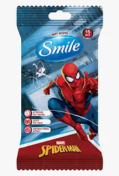 Серветка SMILE волога "MARVEL" MIX антибактеріальна, 15шт.