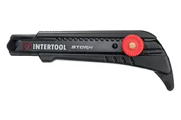 Ніж сегментний будівельний висувний Intertool Storm 18 мм гвинтовий для лінолеуму HT-0539 - мініатюра 6