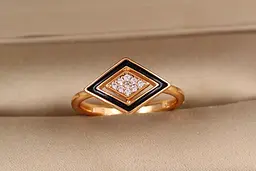 Кільце Xuping Jewelry Ромб з чорнінням р 19 золотисте