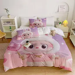Постельное белье 3D полуторное из микросатина Labubu №11 31618 150х215 см 50х70 см