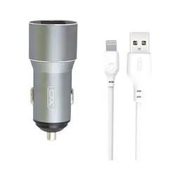 Зарядний пристрій XO TZ09 2.4A/2 USB + cable lightning Grey (XO-TZ09L-GR)