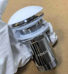 Донний клапан для раковини Koer PW-08-11 автоматичний Click-Clack без переливу, біла керамічна накладка, 1 1/4″ KR5788 - мініатюра 11