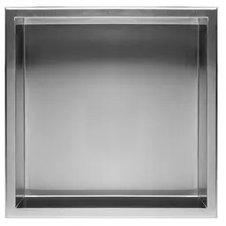 Вбудована полиця Rea 30x30 nickel brushed з обідком REA-05600, Нержавіюча сталь - мініатюра 3