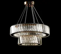 Люстра світлодіодна Splendid Ray L228/500+300/2 LED, 2 лампи, золота, біла, регульована висота 30-110 см - мініатюра 5
