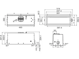 Вбудована витяжка Elica LANE SENSOR BL MAT/A/52 - мініатюра 3