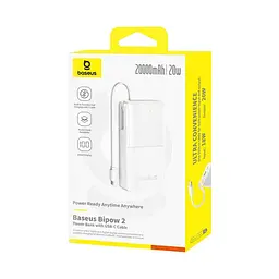 УМБ Baseus Bipow 2 20000mAh QC+PD 20W White (P10077101213-01) - мініатюра 8