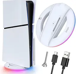 Вертикальна RGB-підставка Pega Sony PlayStation 5 Slim PS5 Slim Білий - мініатюра 2