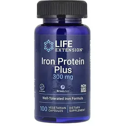 Залізо Life Extension Iron Protein Plus IronAid 100 вегетаріанських капсул