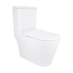 Унітаз-моноблок підлоговий Qtap Swan Ultra Quiet безобідковий з сидінням Soft-close White QT16226080AW, Білий