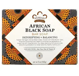 Африканське чорне мило тверде Nubian Heritage African Black Soap Bar Soap детокс і догляд 142 г